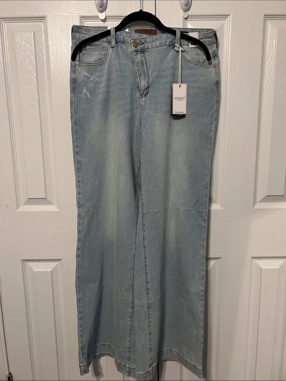 NWT Judy Blue Light Blue Retro Wide Leg Jeans Size 13/31